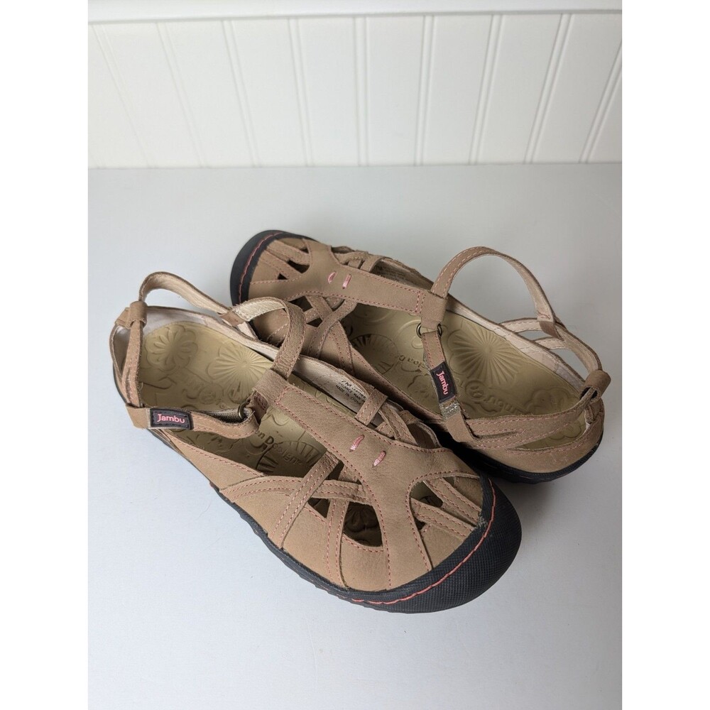 Jambu Shoes Womens Charley All Terra Design Size 7M Mary Jane Sandals Tan Coral